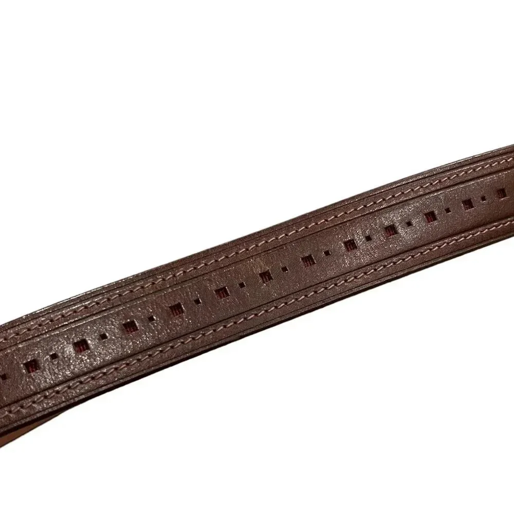 De Vecchi Brown Pierced Leather Belt 36
